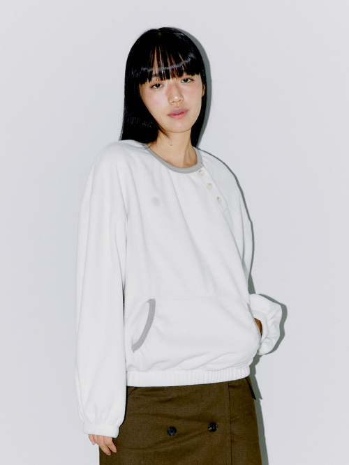 DIAGONAL HENLEY FLEECE SWEATSHIRTS