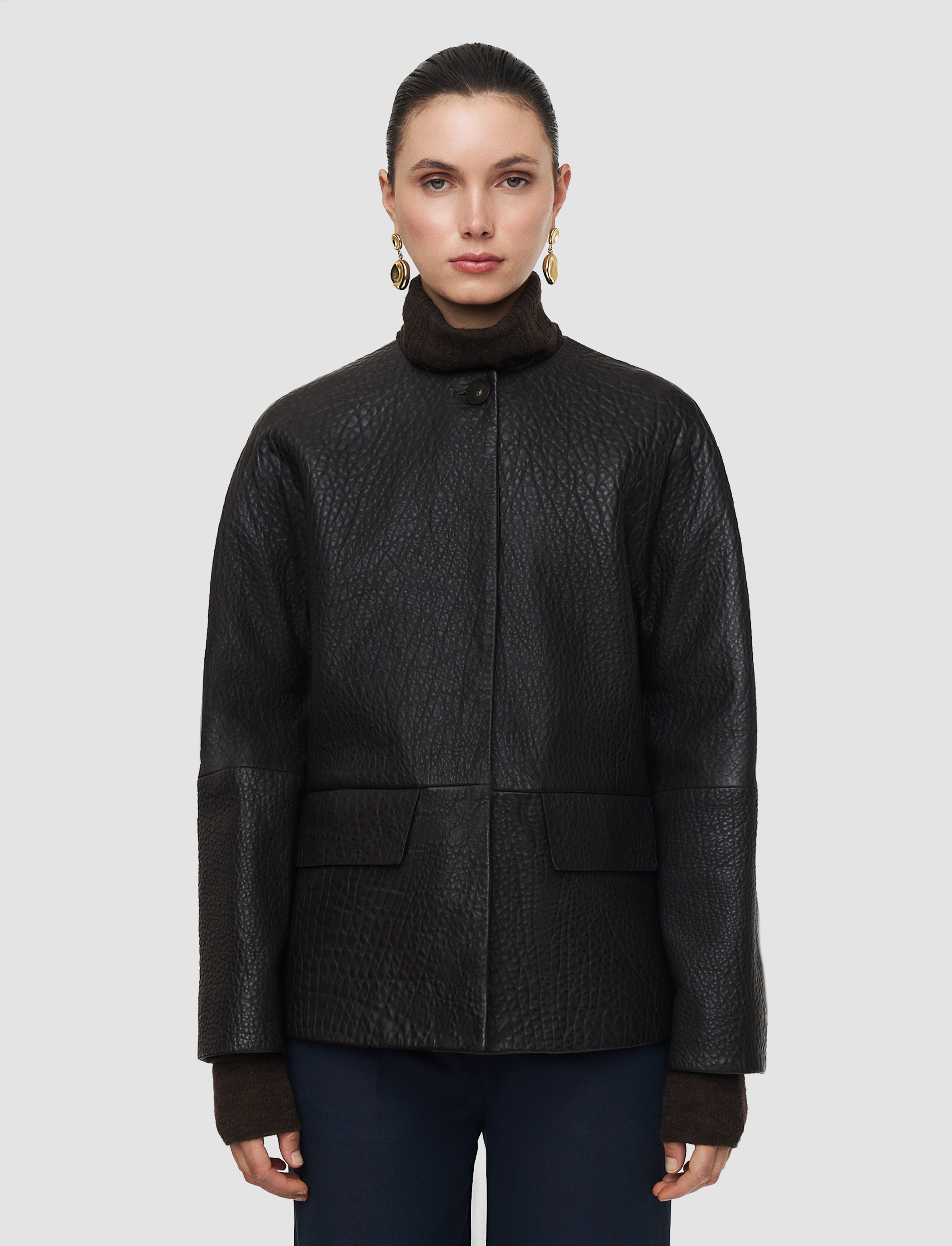 Barbs Pebble Leather Jacket - 38