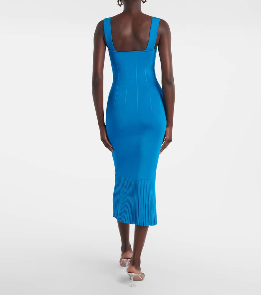 Atalanta ribbed-knit cocktail dress