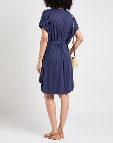 Woman Mini dress Blue Size 1 Linen, Elastane