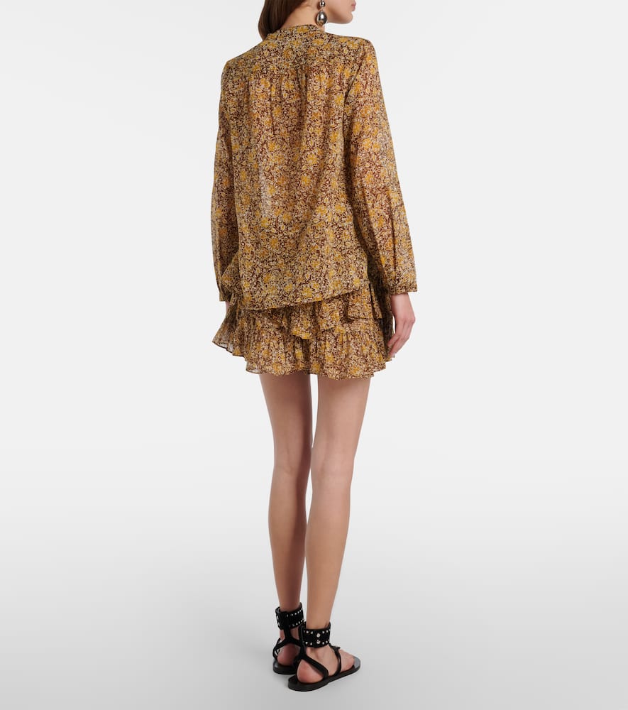 Jocadia floral tiered cotton voile shorts