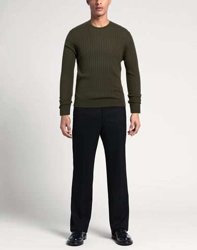 Man Sweater Military green Size 48 Cotton