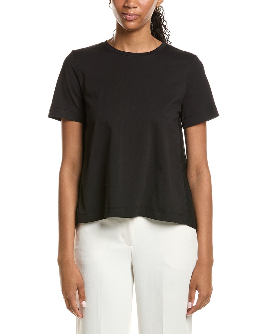 High-Low Pleated Back T-Shirt