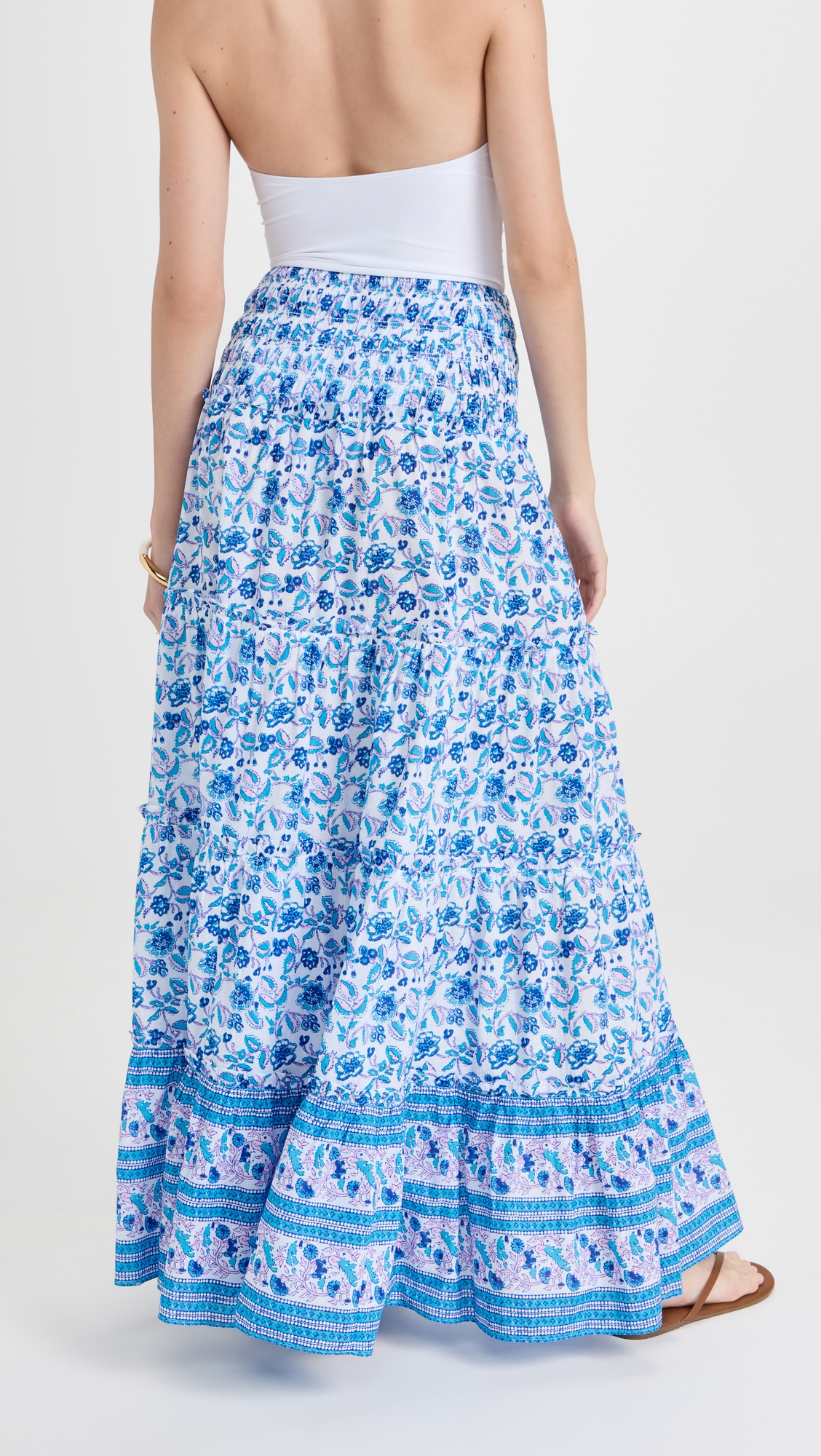 Printed Ruffle Skirt Blue Multi
