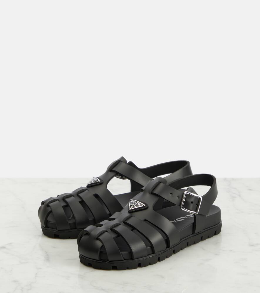 Prada Logo fisherman sandals