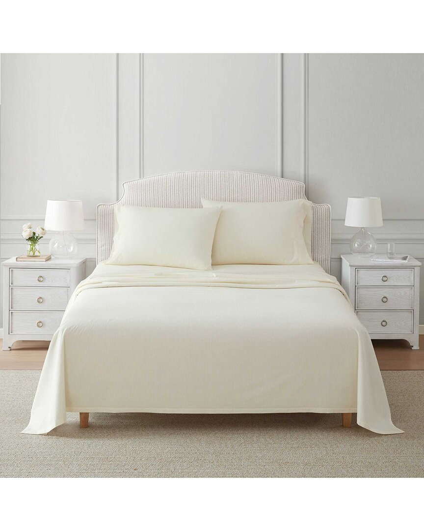 Stripe Plain Cotton Percale Sheet Set