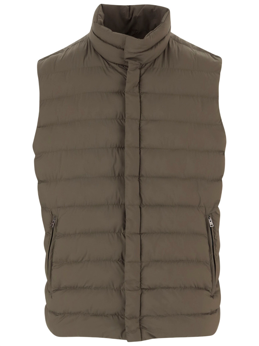 Brown Mock Collar Jacket