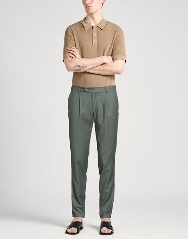 Man Pants Sage green Size 32 Virgin Wool, Elastane