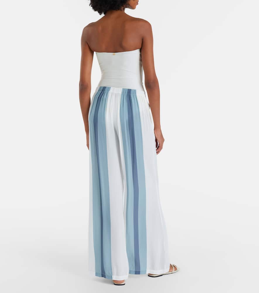 Striped wide-leg pants