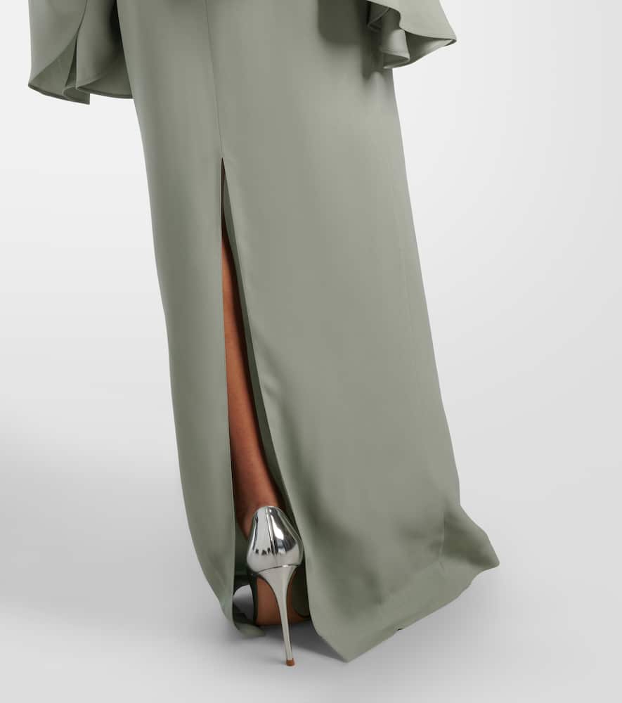 Cyclades embellished crêpe cady gown