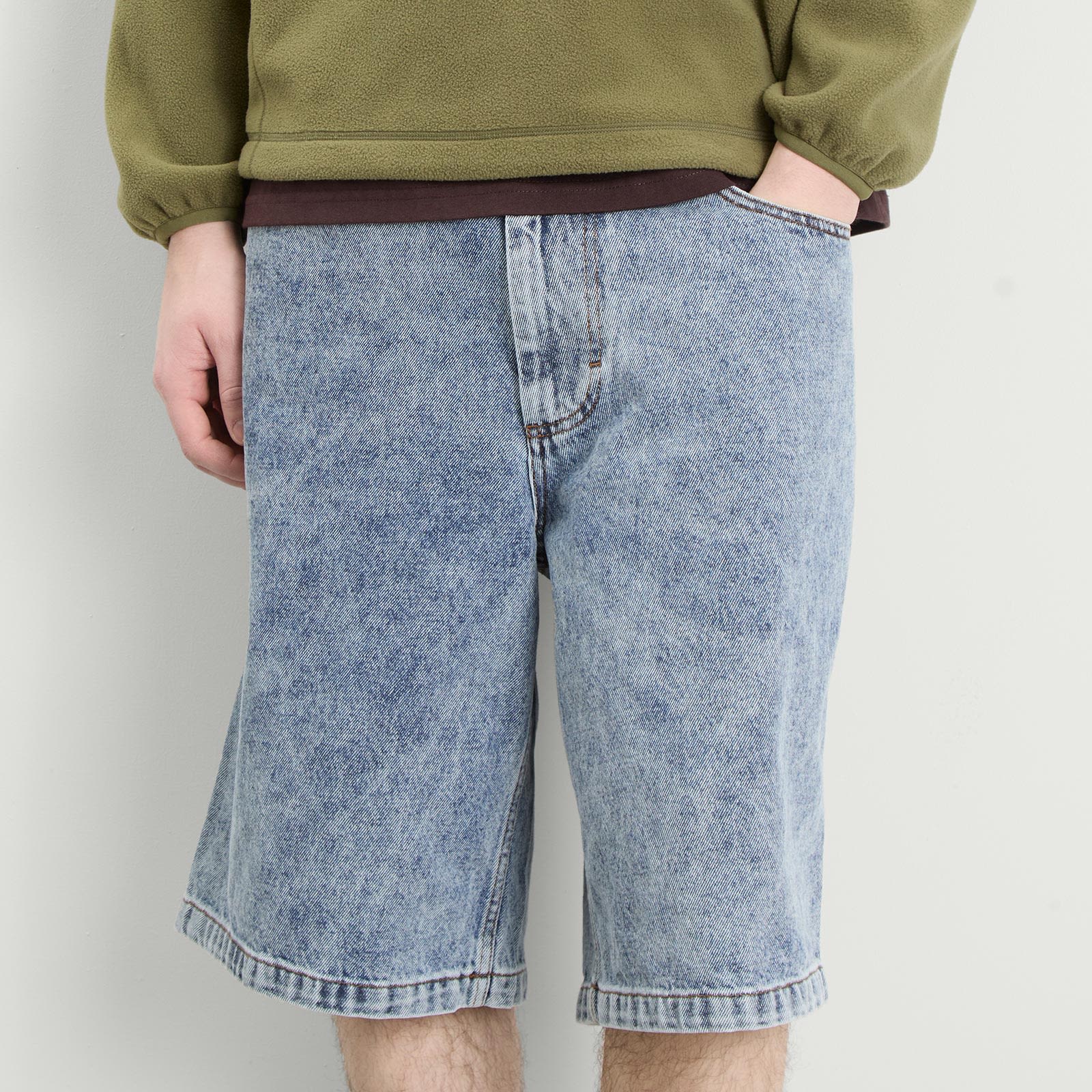 Men's Big Boy Denim Shorts in Heavy Washed Blue