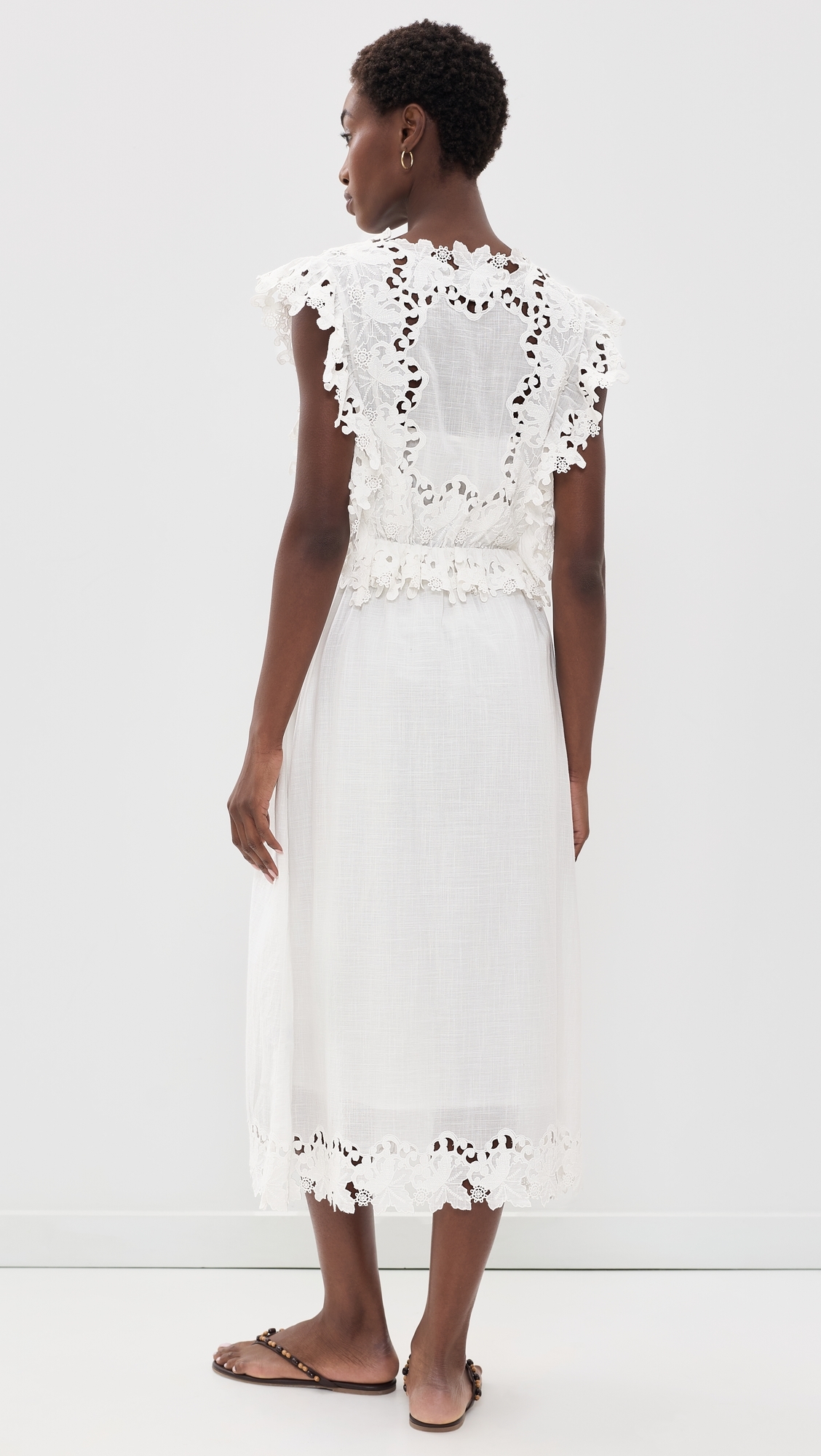 Eleannora Embellished Midi Dress White