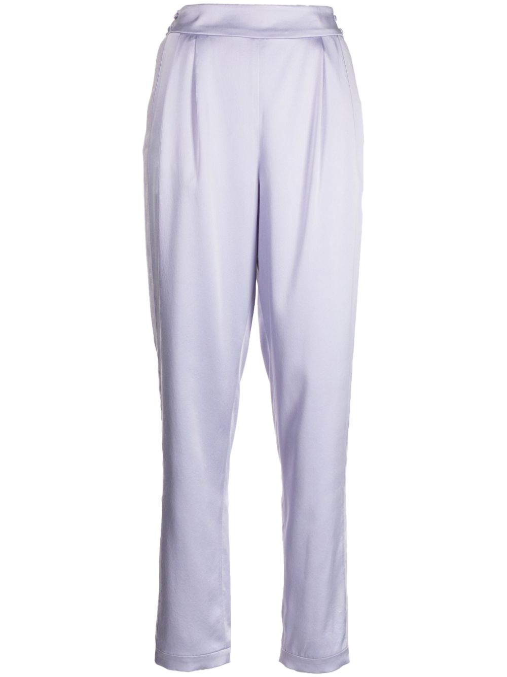 Pleat-detail high-waist trousers - Purple