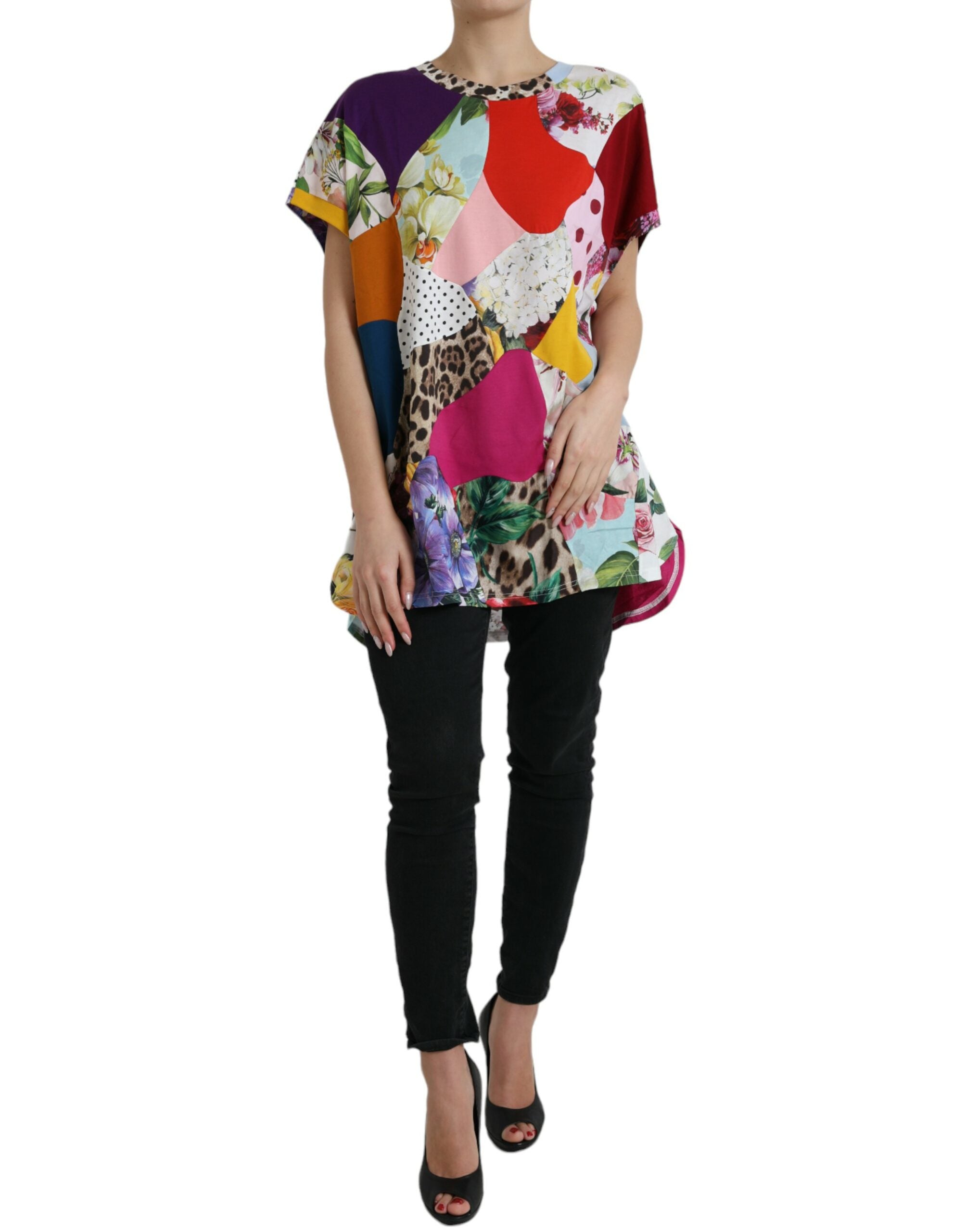 Patchwork Cotton Silk Blouse — Multicolor