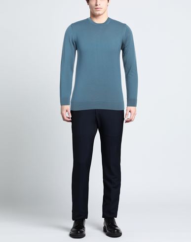 Alpha Studio Man Sweater Slate blue Size 44 Merino Wool