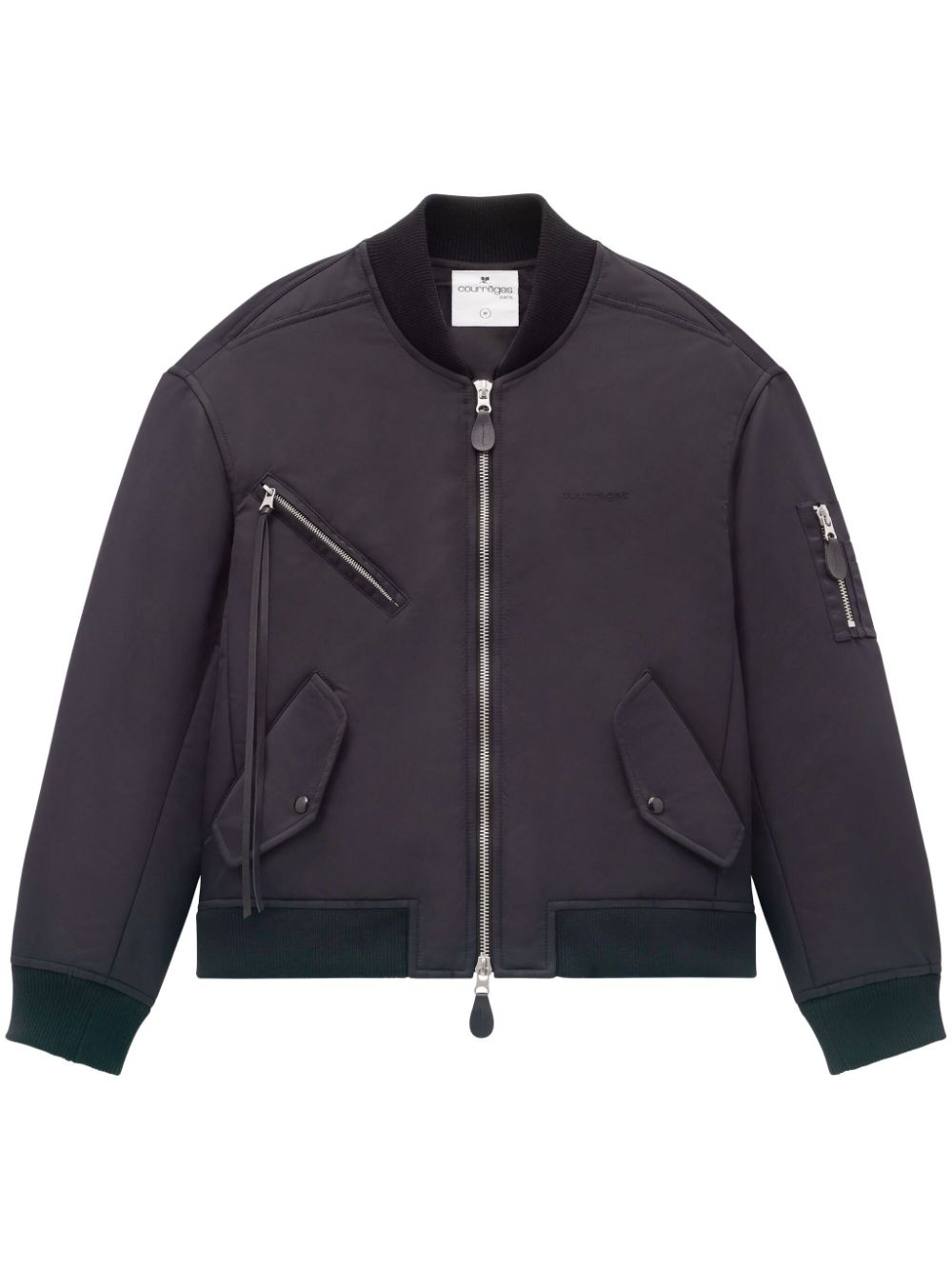 Logo-embroidered bomber jacket - Black