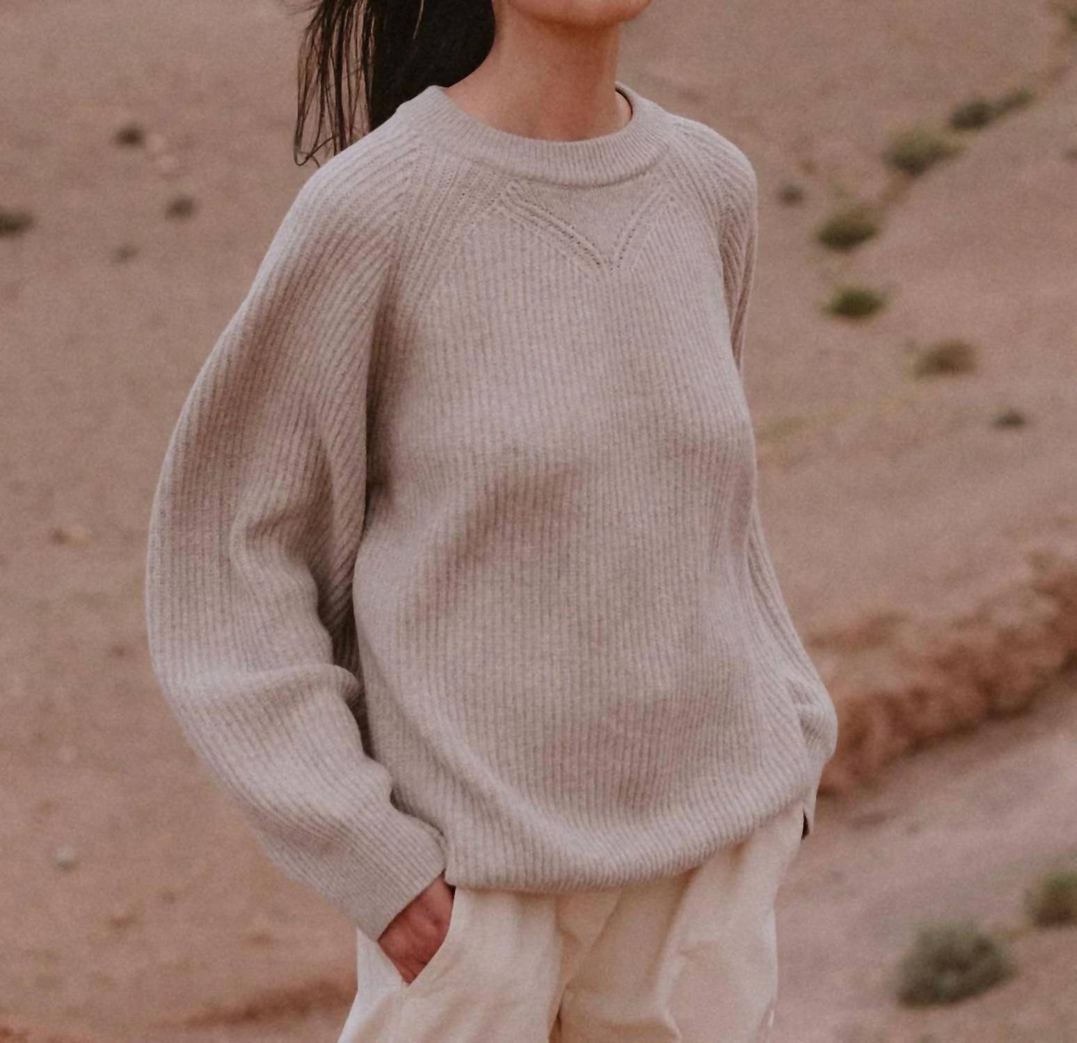 Crew Neck Sweater In Yarn Delta Oatmeal