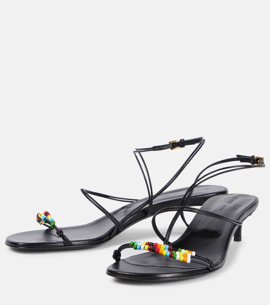 Khaite Loop 35 beaded leather sandals