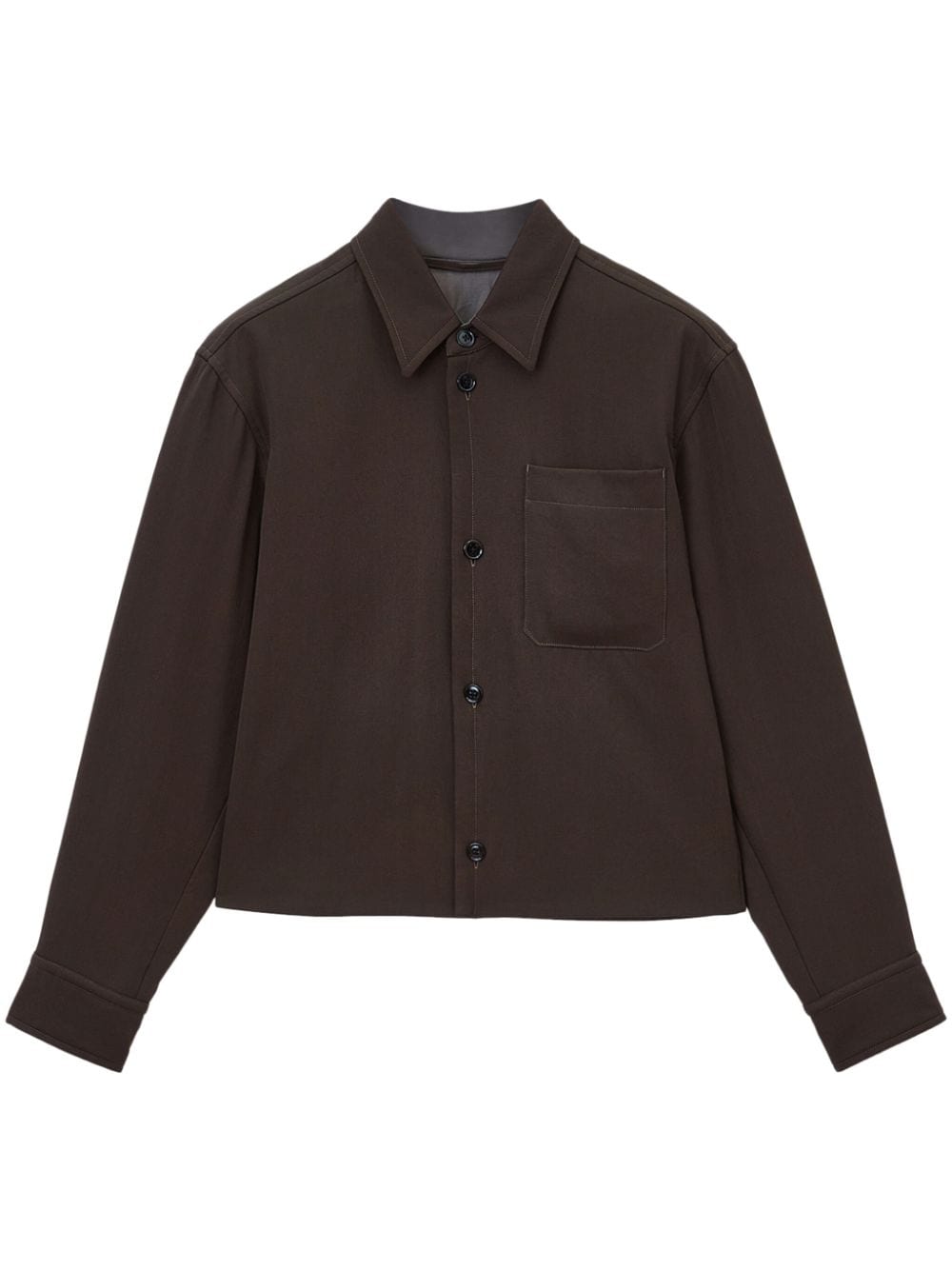 Wadded buttoned shirt - Brown