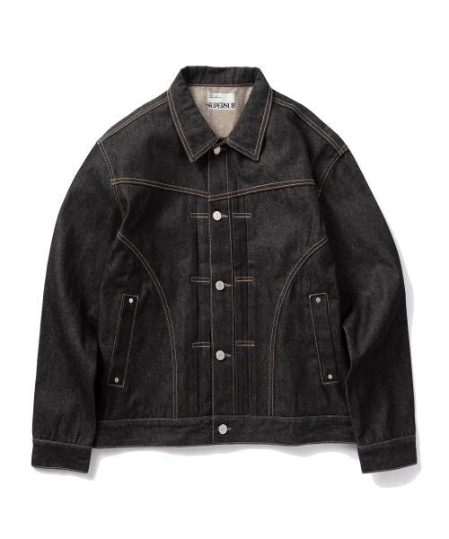 Curved Denim Trucker Jacket