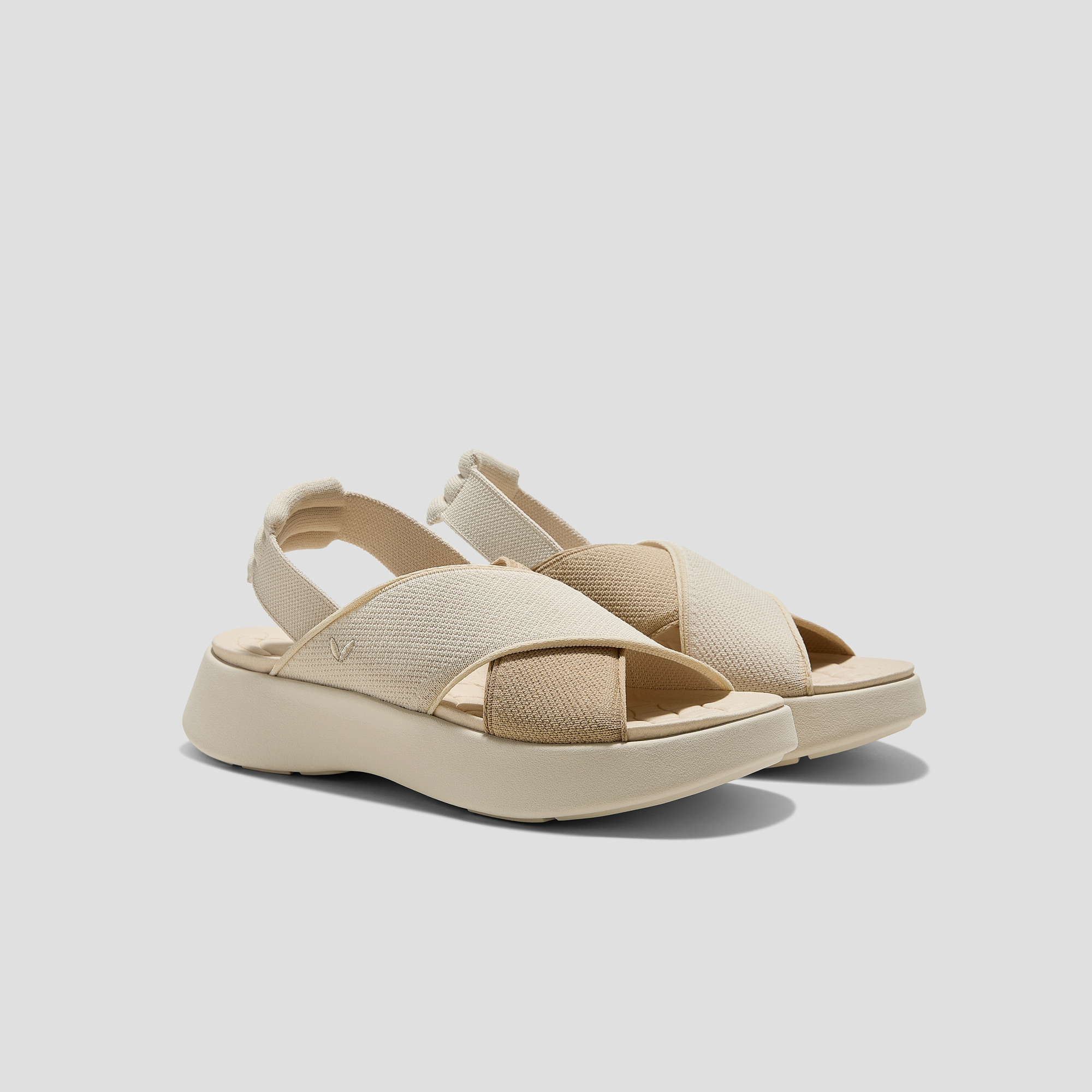 VIVAIA Elastic Back Strap Walker Sandals Kara 2.0|CREAM IVORY & NUDE PEACH