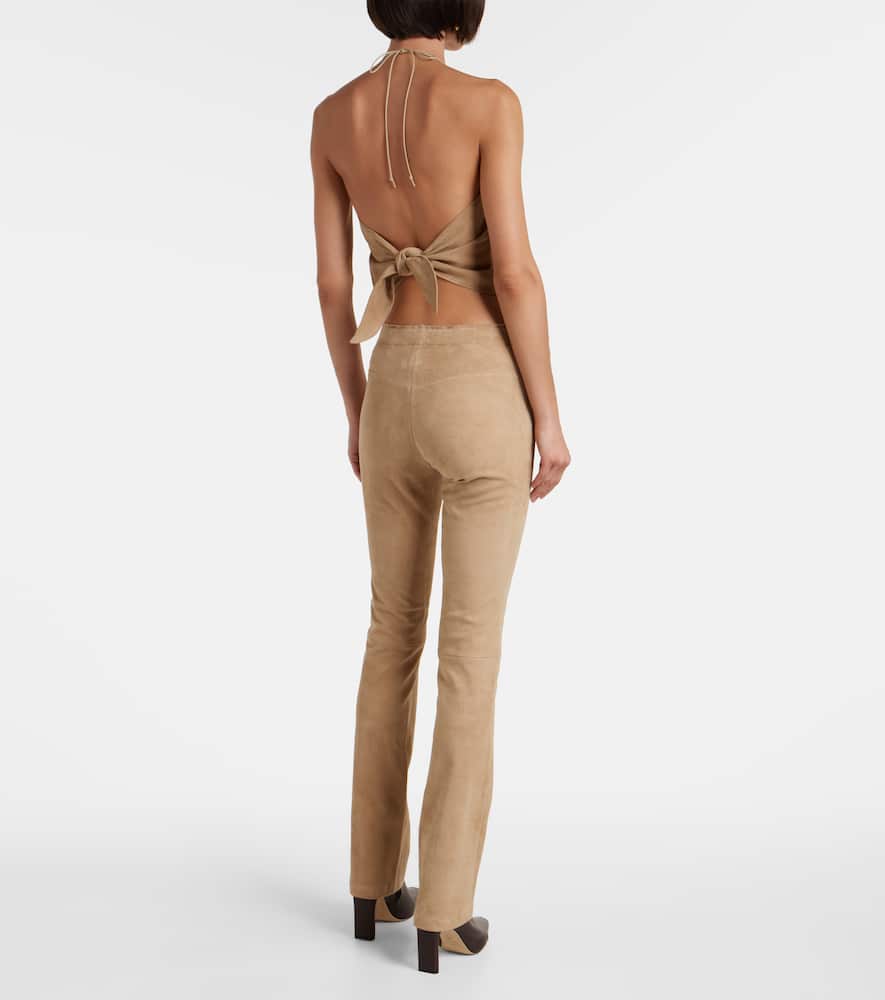 JP Long suede flared pants