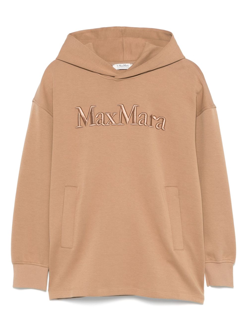 Embroidered-logo hoodie - Brown