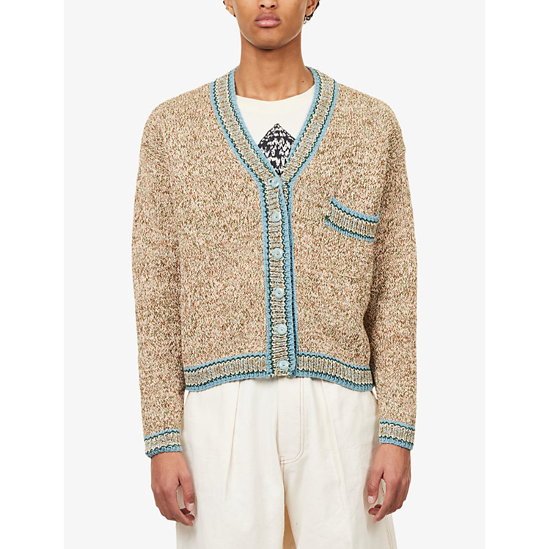 Mens Bulb V-Neck Cotton Knitted Cardigan