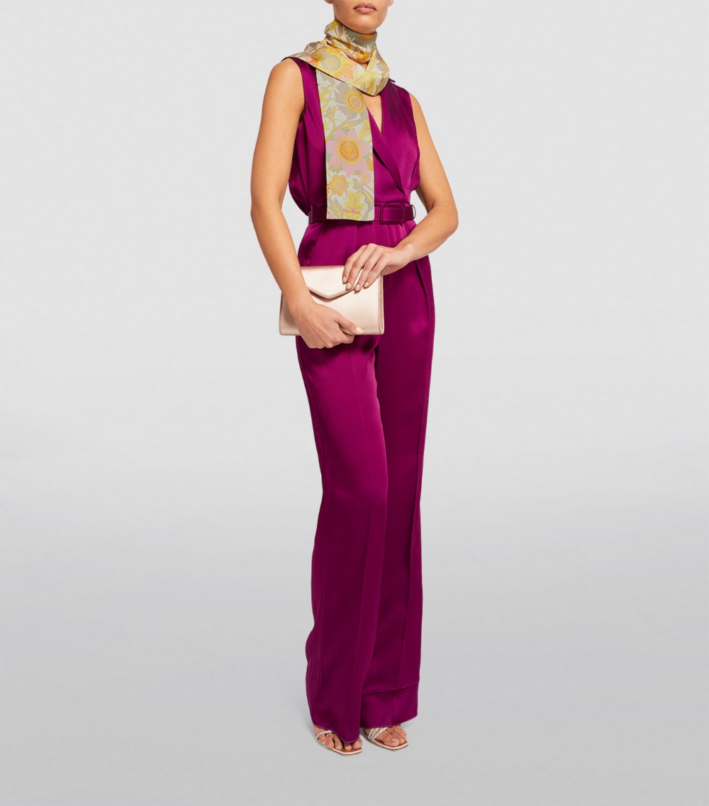 Silk Patterned Skinny Scarf