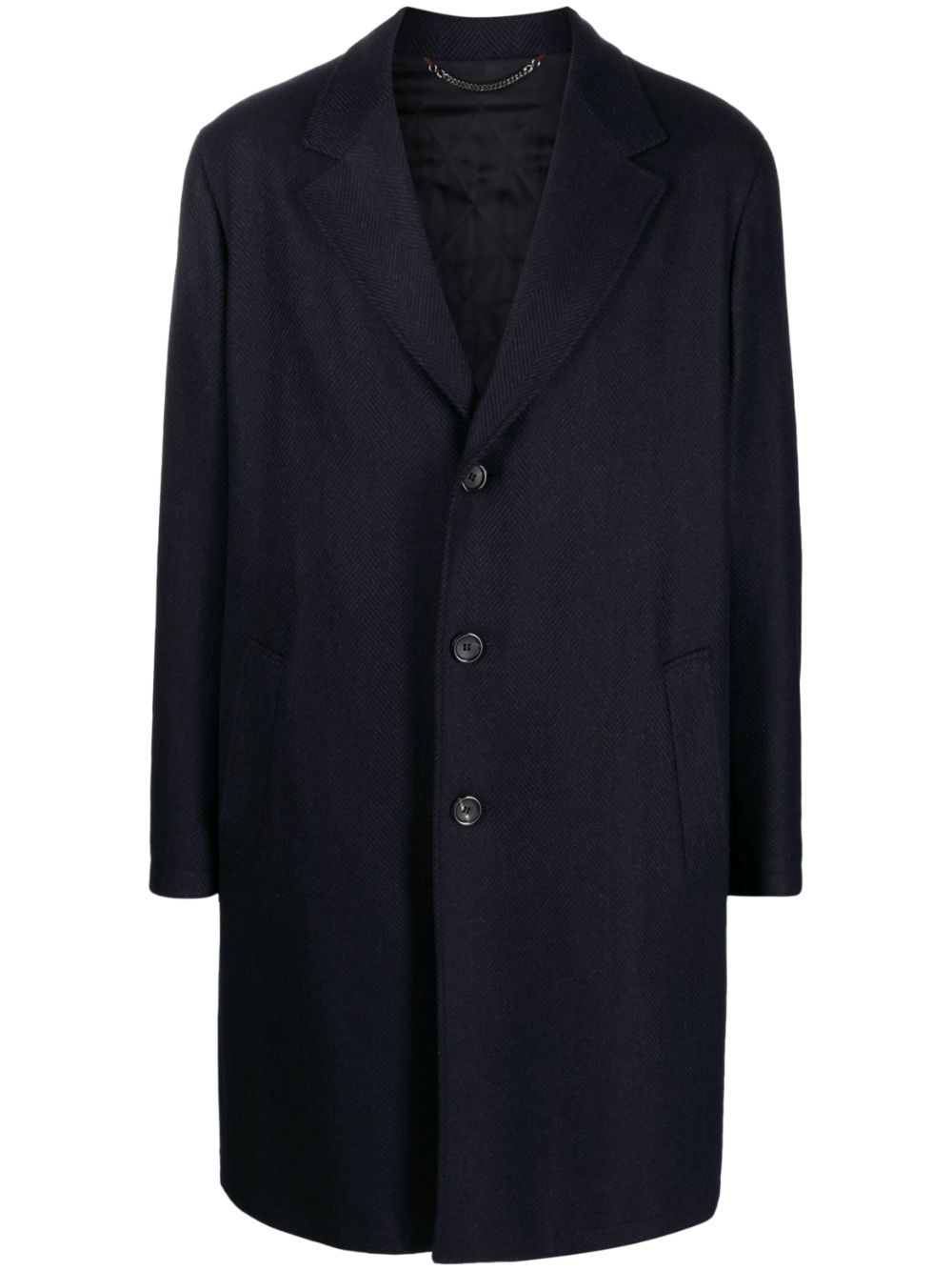 Single-breasted long coat - Blue