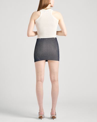 Woman Mini skirt Blue Size S Viscose, Polyester