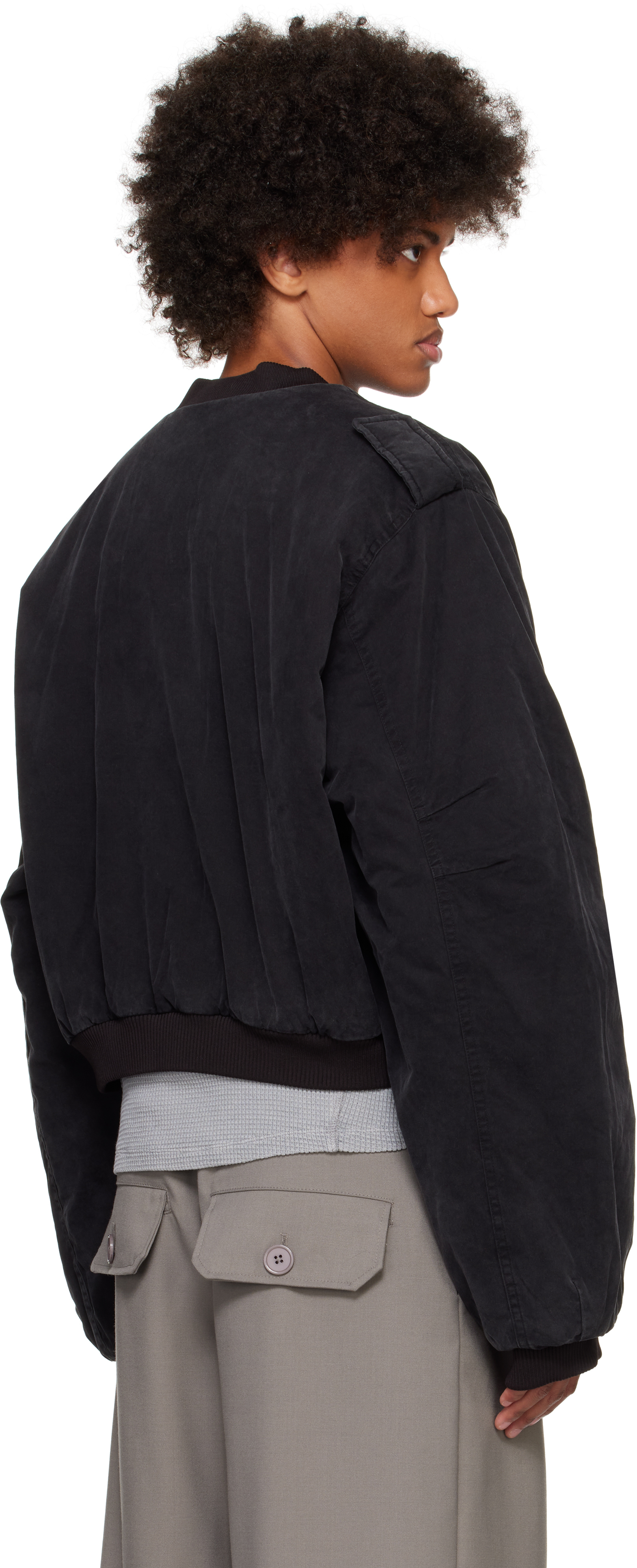 Entire Studios Black A-4 Bomber Jacket