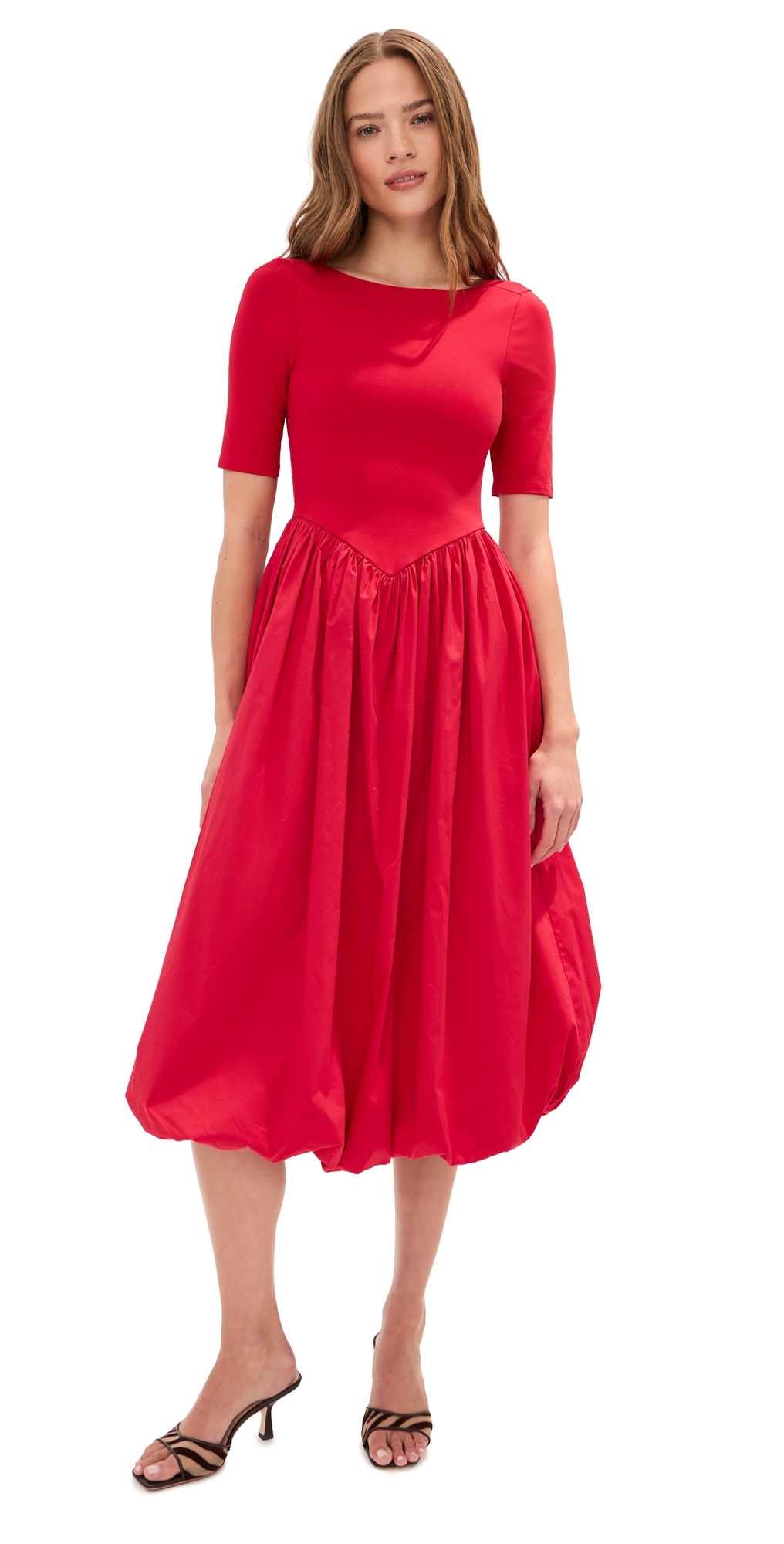 Gracie Dress Chocolate Rib/White