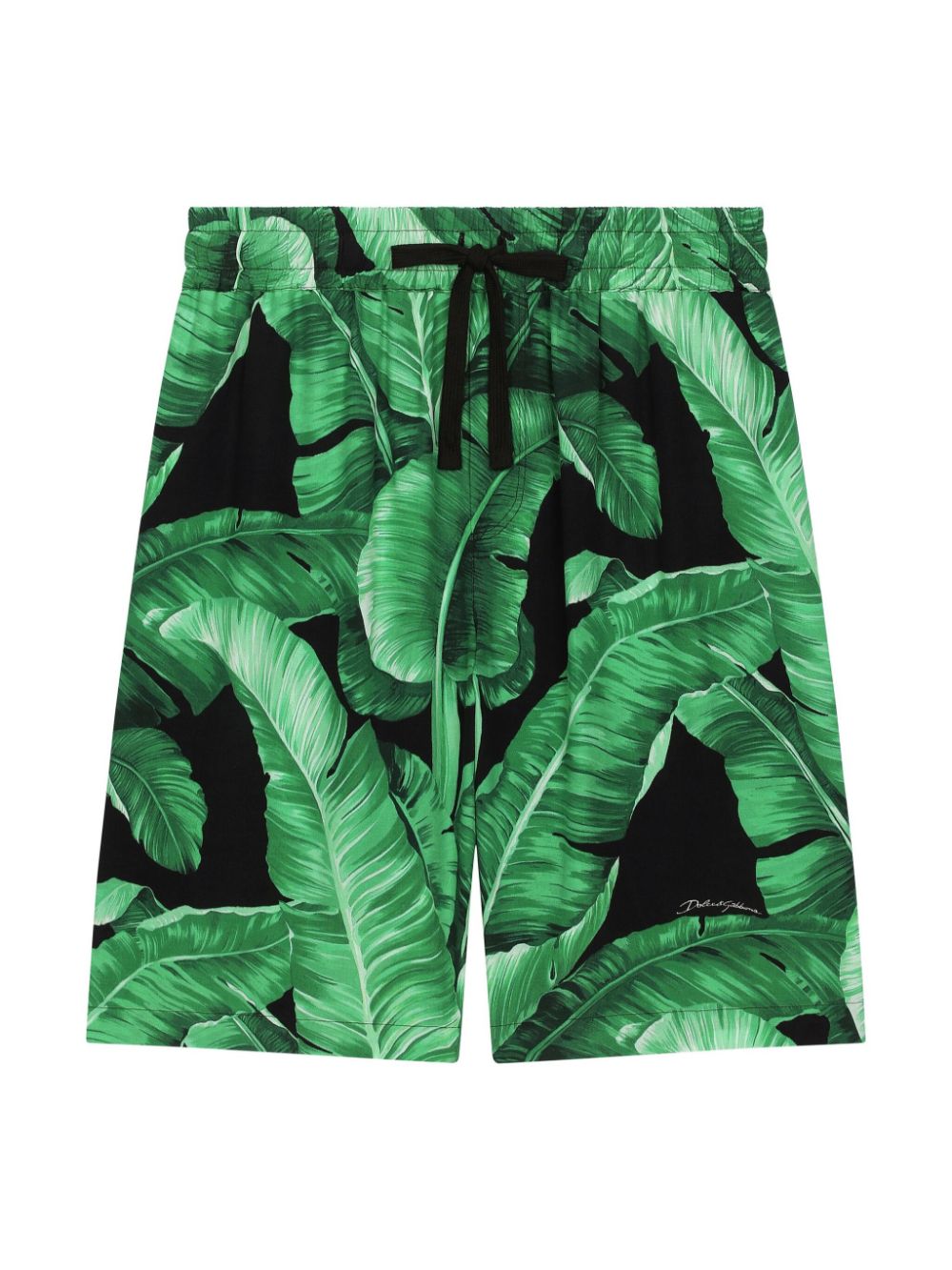 Banana leaf-print Bermuda shorts - Black
