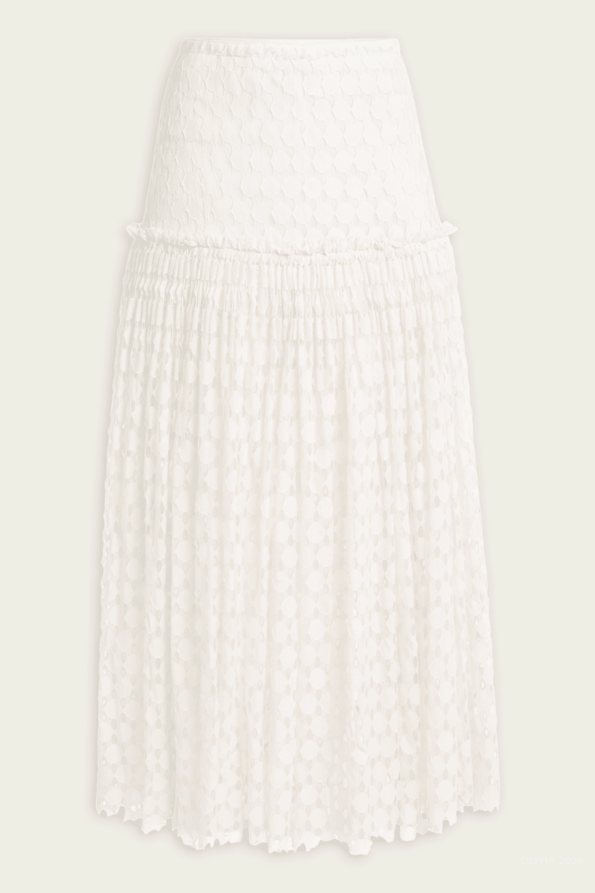 Aris Lace Maxi Skirt in Chalk
