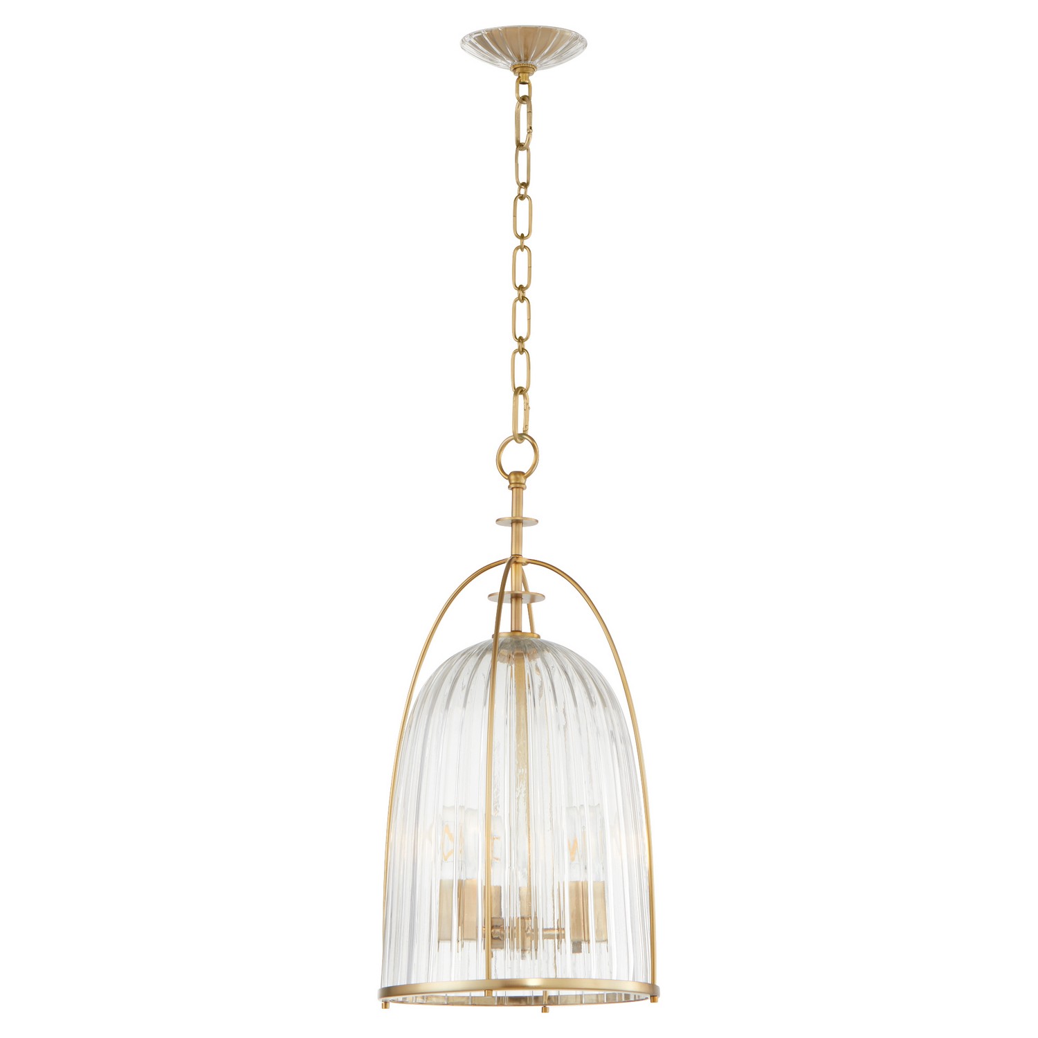 Aged Brass Three Light Pendant from the Alice Collection