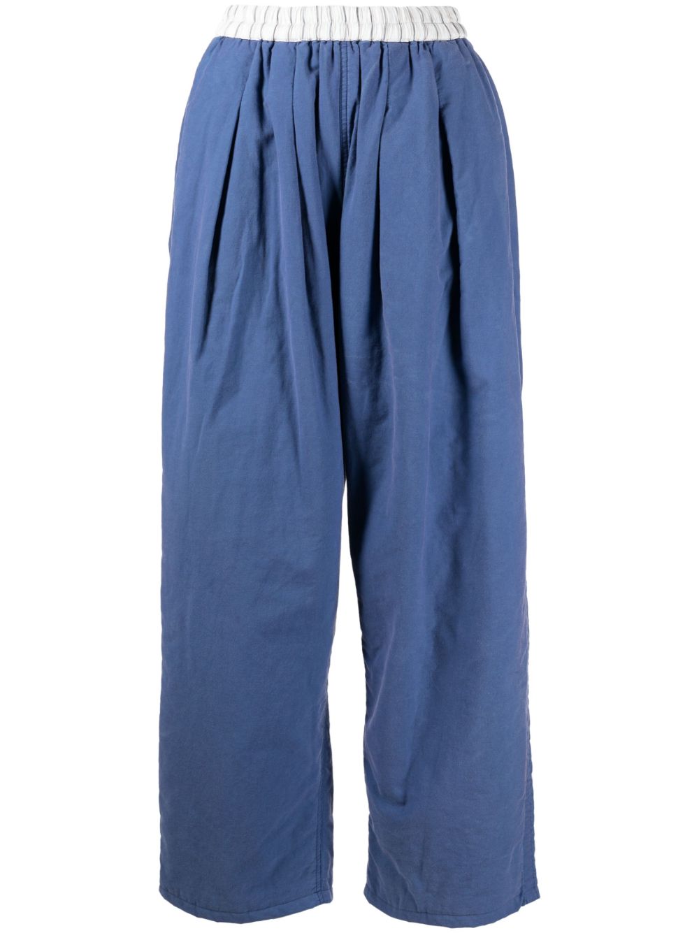Drop crotch cropped trousers - Blue