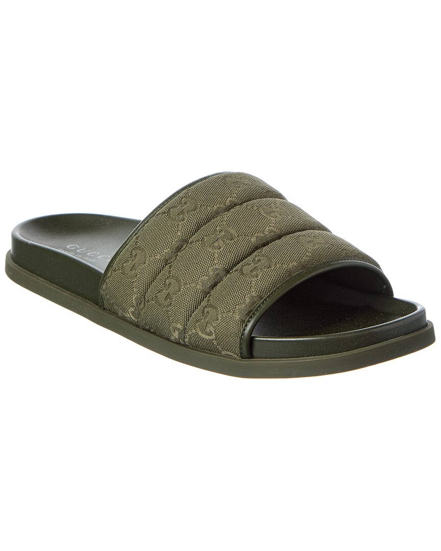 GG Canvas & Leather Slide