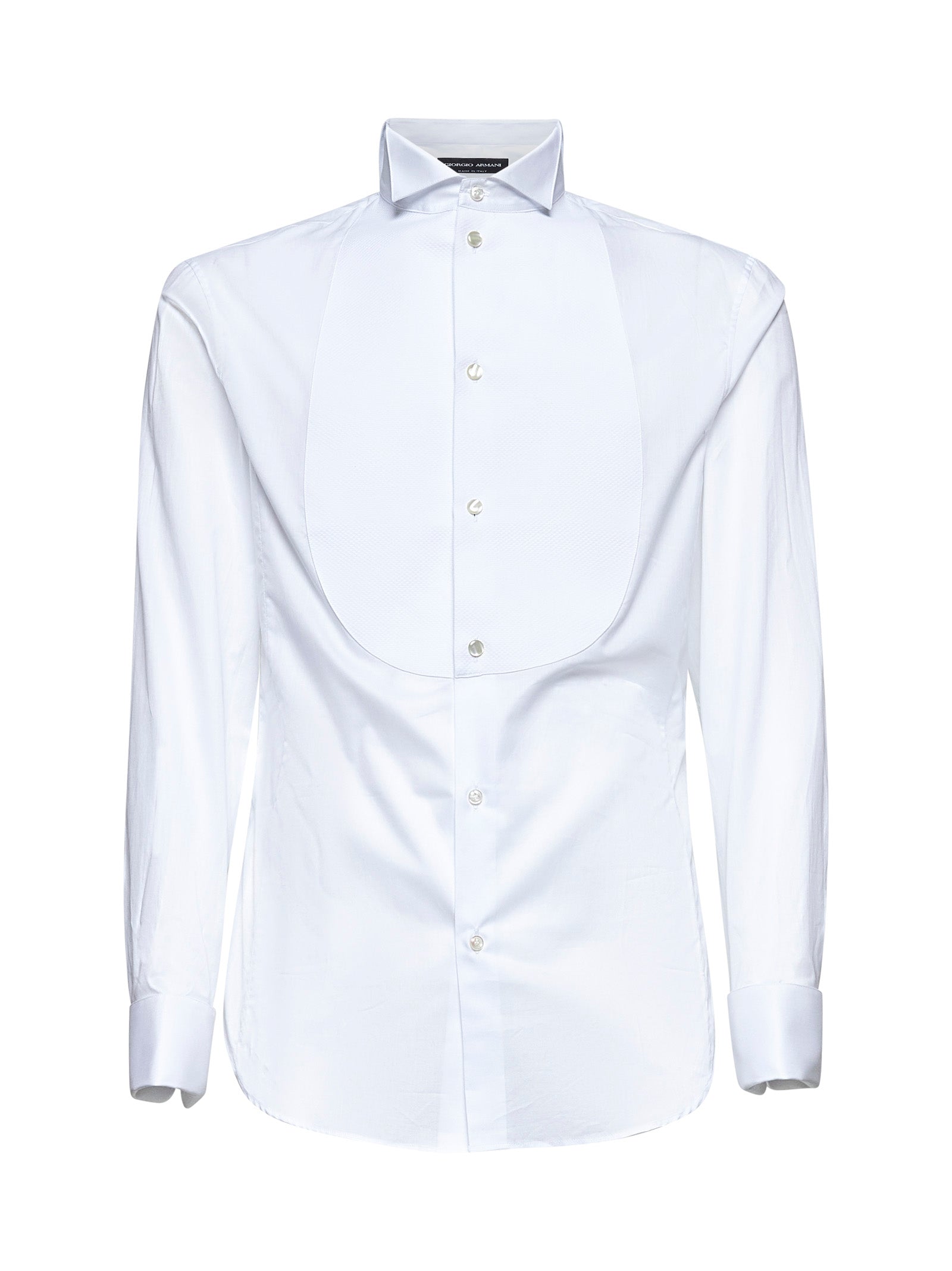 Wing Collar Tuxedo Shirt — White