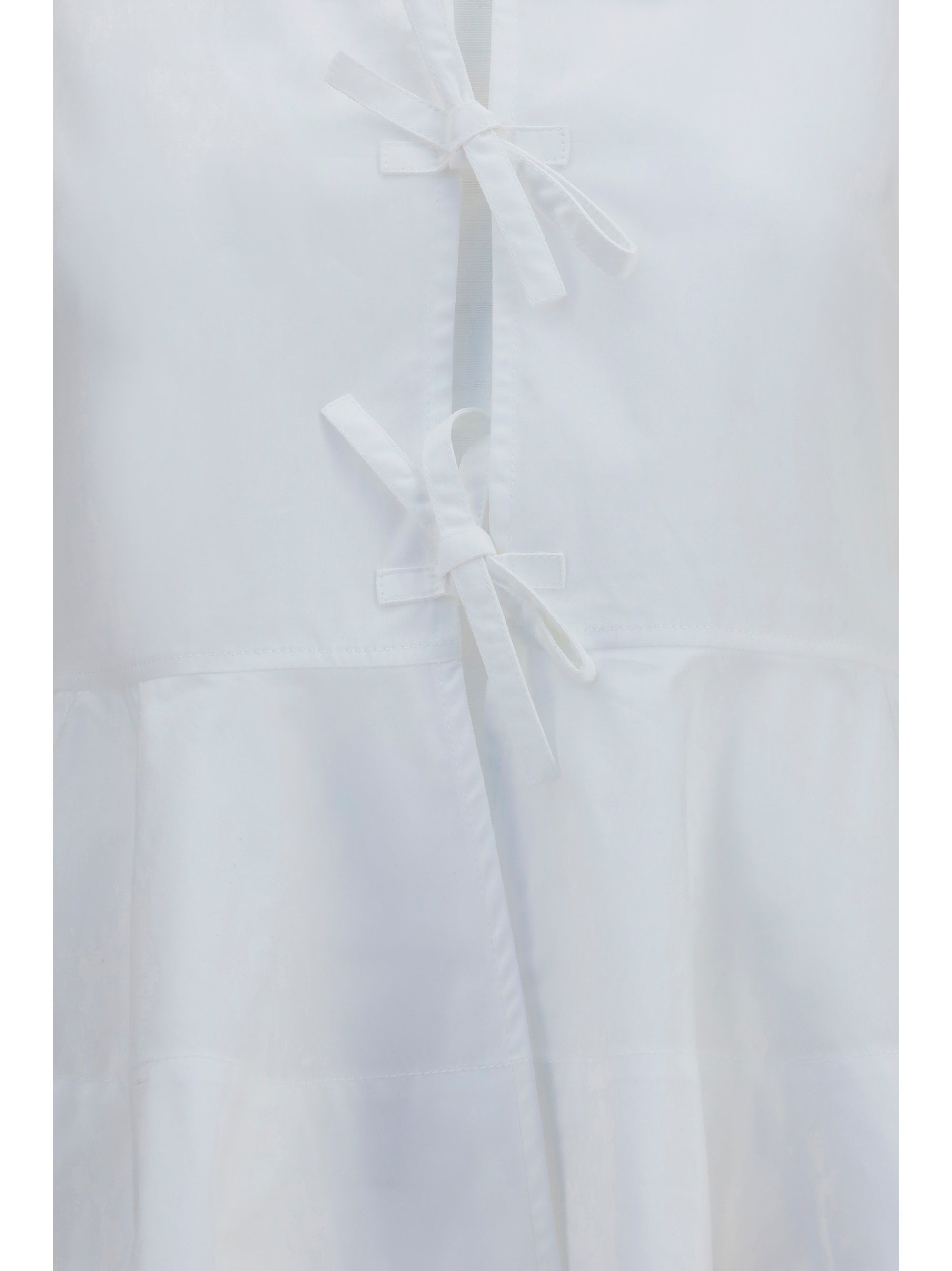 Cotton Poplin Tie-Front Blouse — White