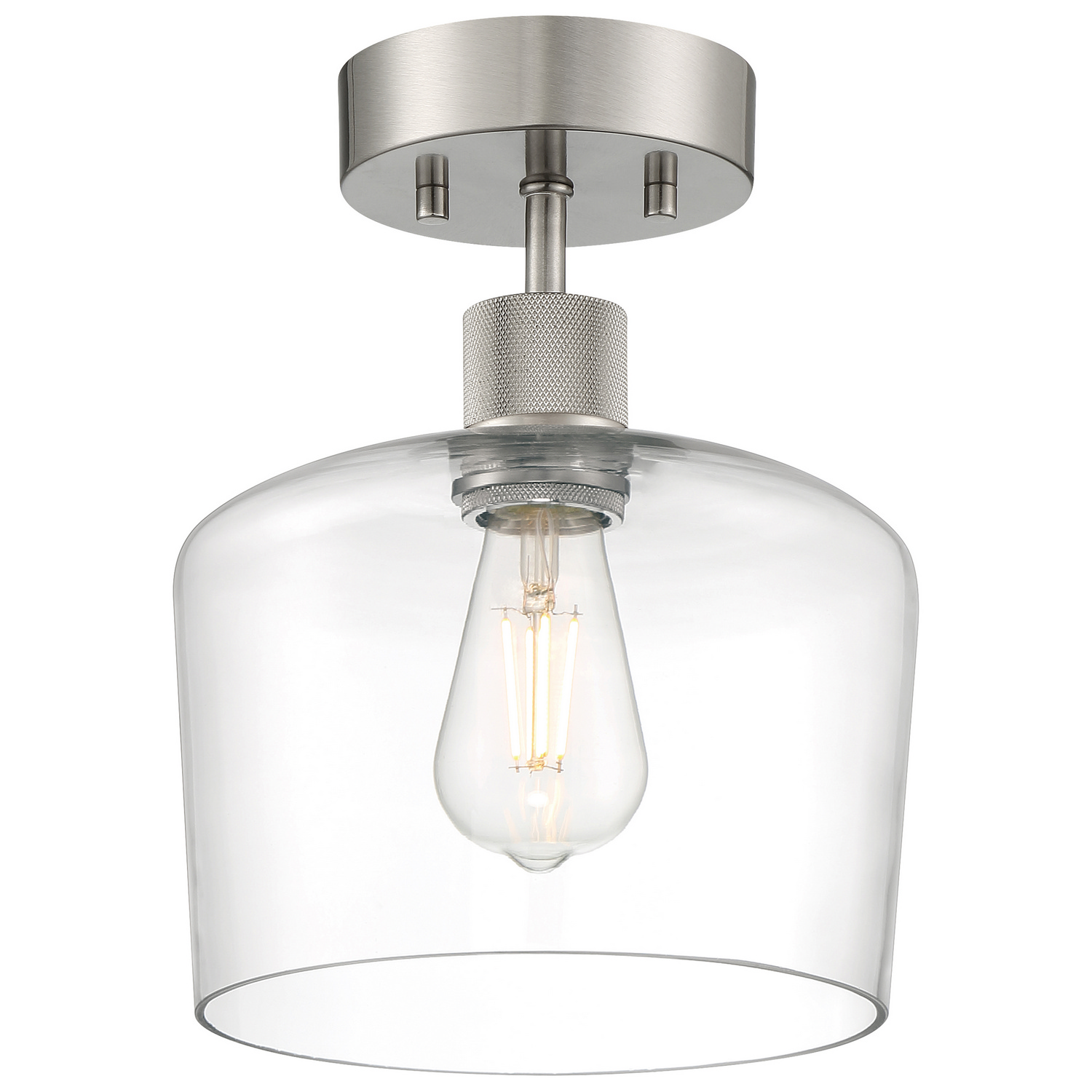 Brushed Steel LED Semi Flush Mount from the Port Nine Chardonnay Collection