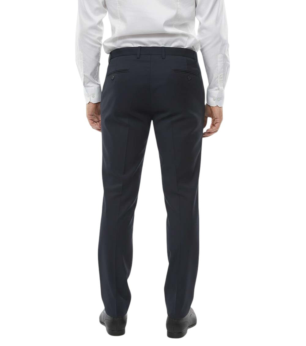 Blue Flat Front Trousers