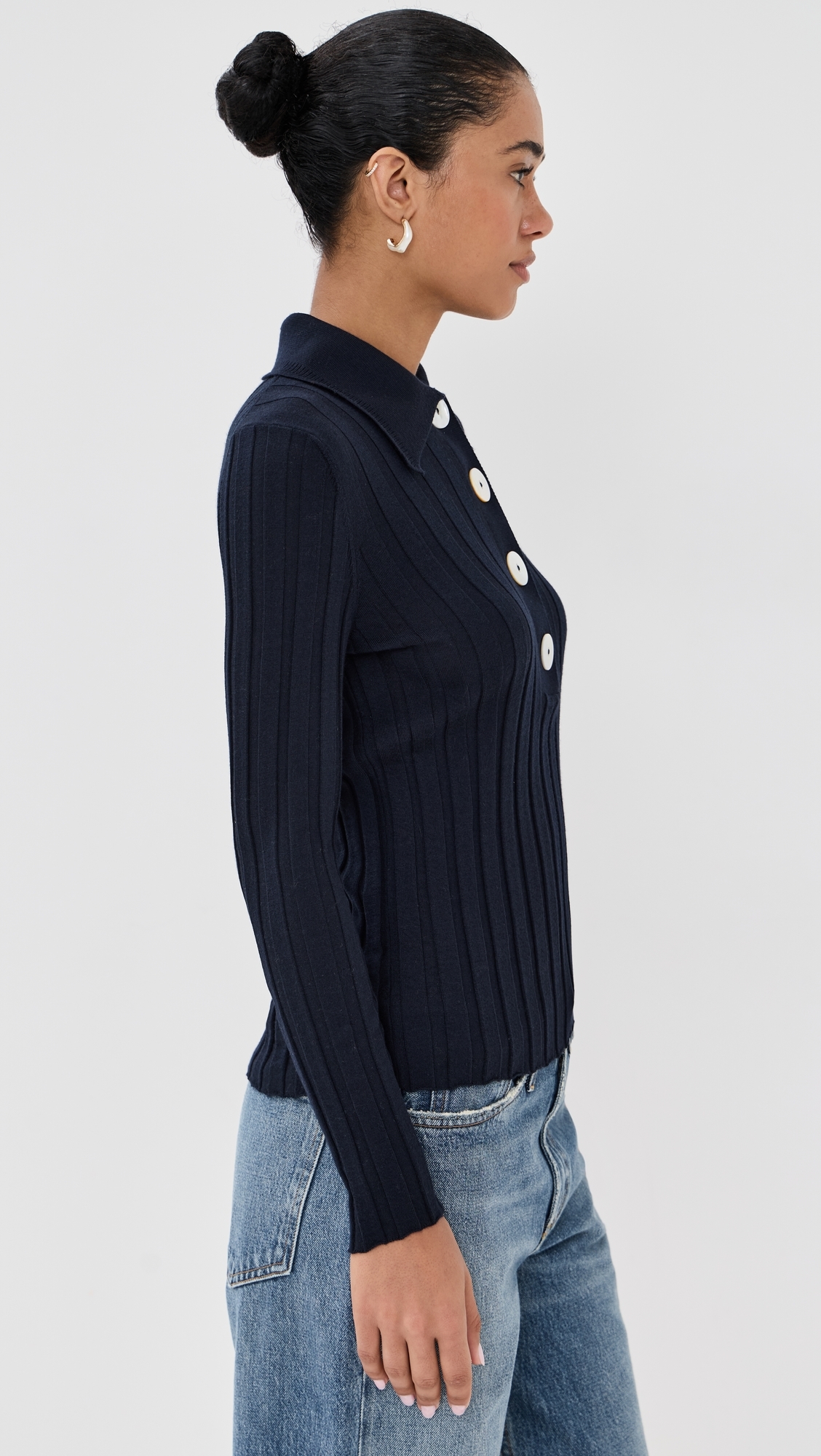 Sugarman Knit Long Sleeve Polo Navy