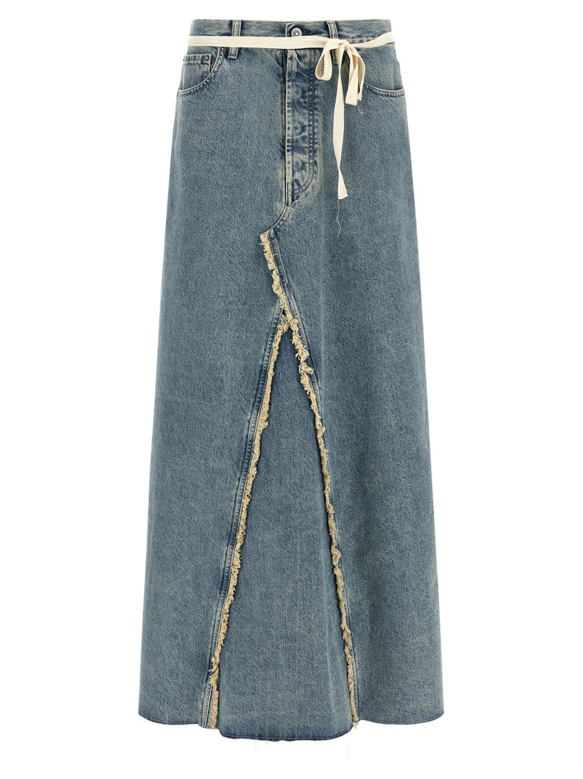 Raw Hem Denim Skirt