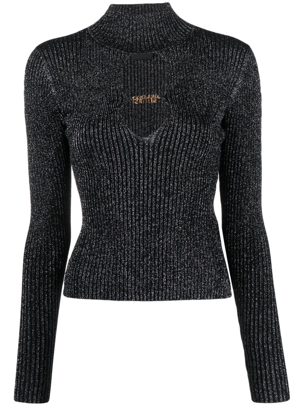 Logo-lettering cut-out detailing jumper - Black