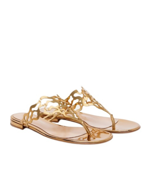 Golden leather sandals