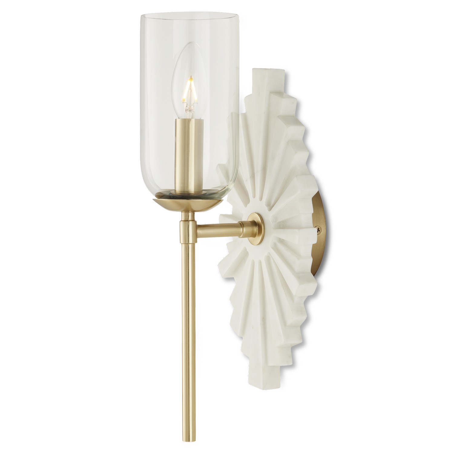 White Brass Clear Wall Sconce from the Benthos Collection