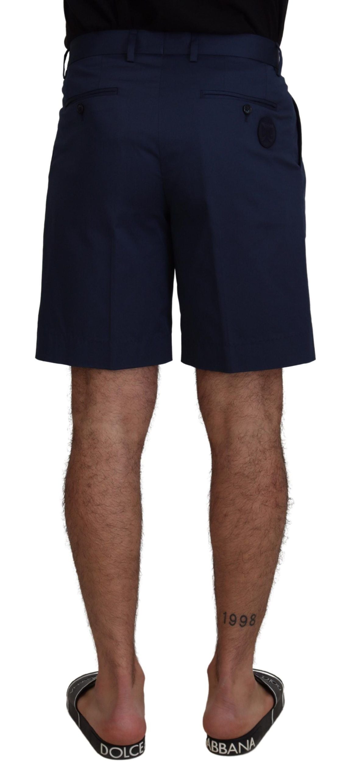 Cotton-Stretch Chino Chino Shorts — Blue
