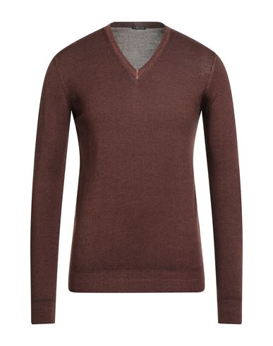 Man Sweater Brown Size S Merino Wool