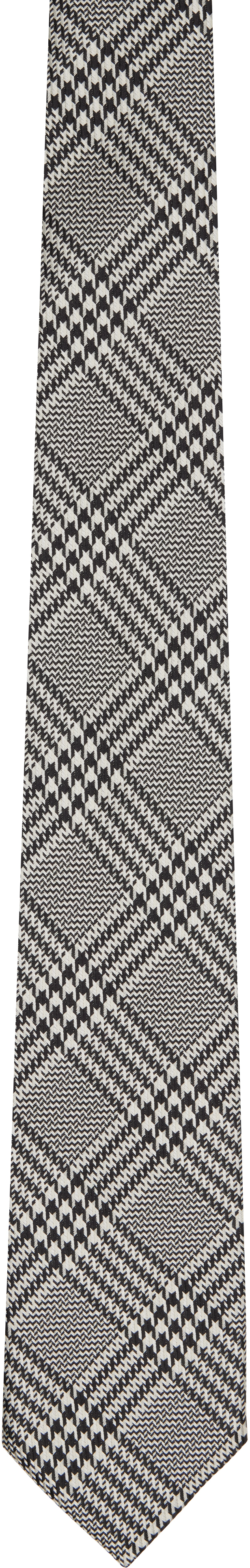 Black & White Mouline Prince Of Wales Tie